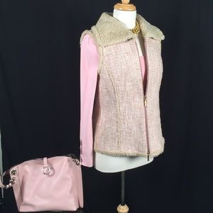 Dana Buchman Pink, Beige and Cream Size 8 Vest